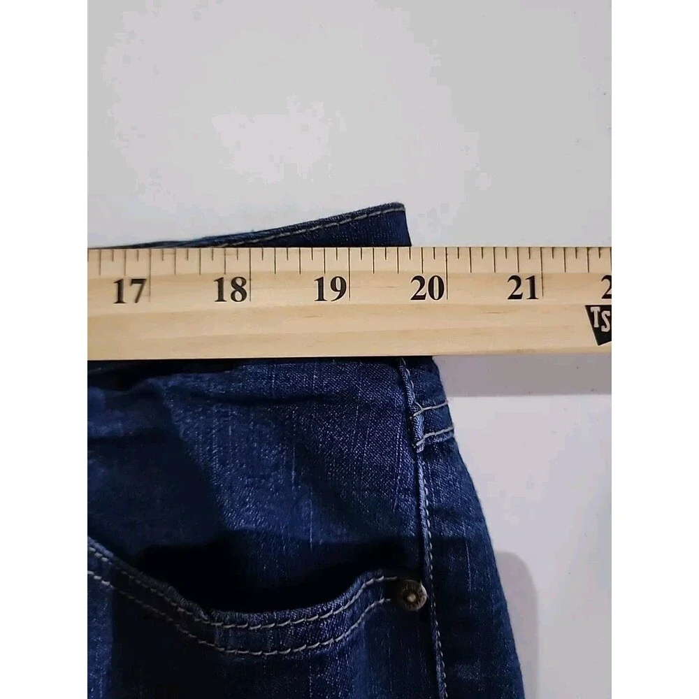 Ashley Stewart Jeans Womens 18W Average Straight Leg Blue Cowgirl Dark Wash Boho